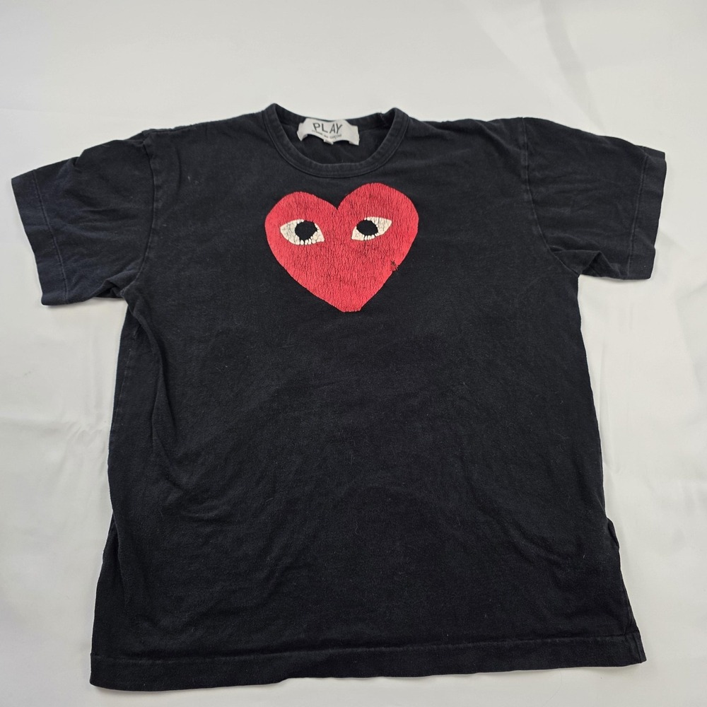 Comme Des Garcons Play Shirt Mens XL Black Red Heart Graphic Tee Made In Japan